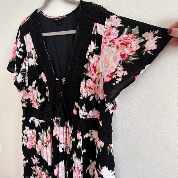 TORRID lace up skater rose floral print gauze woven fabric 2X - Picture 6 of 10